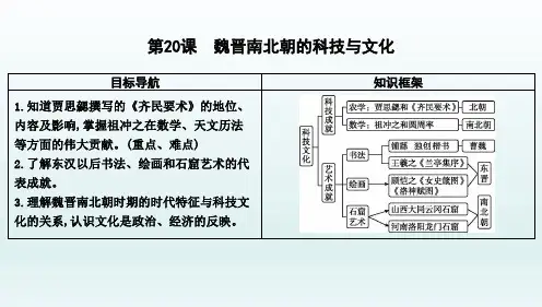 人教版七年级历史上册《第20课 魏晋南北朝的科技与文化》课件