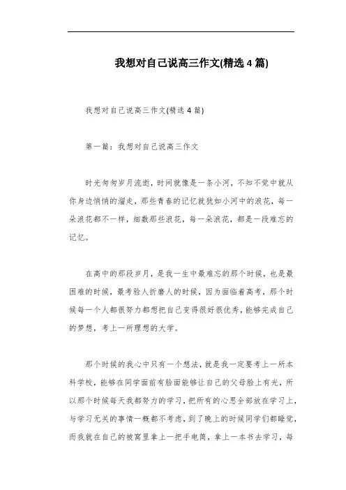 我想对自己说高三作文(精选4篇)