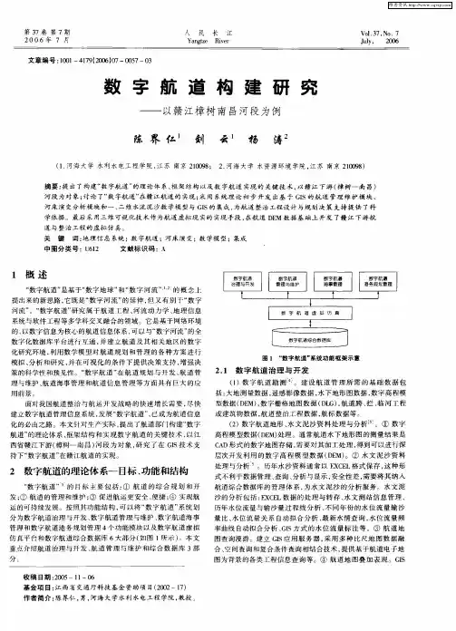 数字航道构建研究——以赣江樟树南昌河段为例