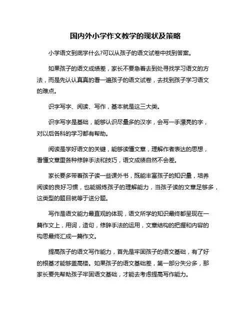 国内外小学作文教学的现状及策略