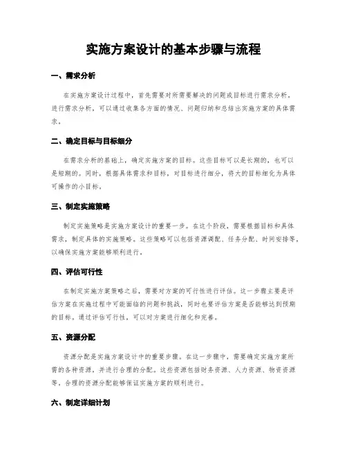 实施方案设计的基本步骤与流程