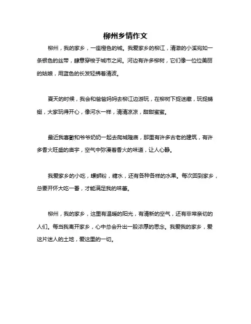 柳州乡情作文