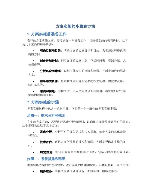方案实施的步骤和方法