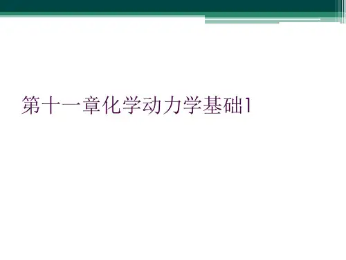 第十一章化学动力学基础1