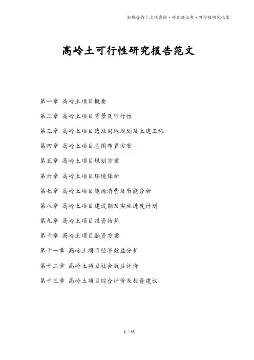 高岭土可行性研究报告范文