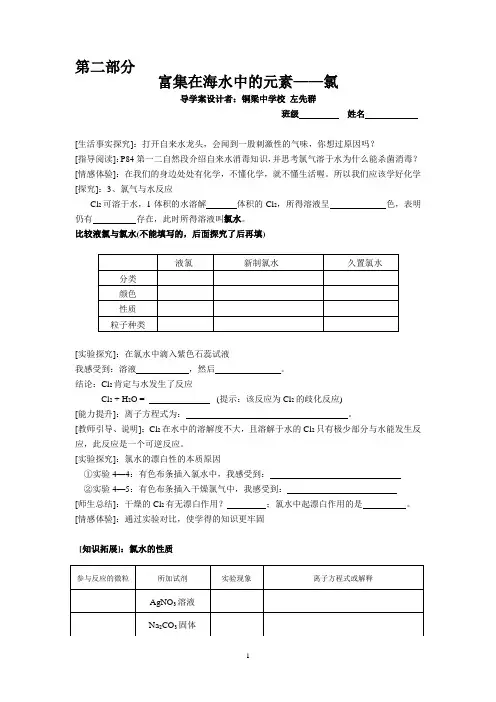 左先群新课改留案 氯导学案第二部分
