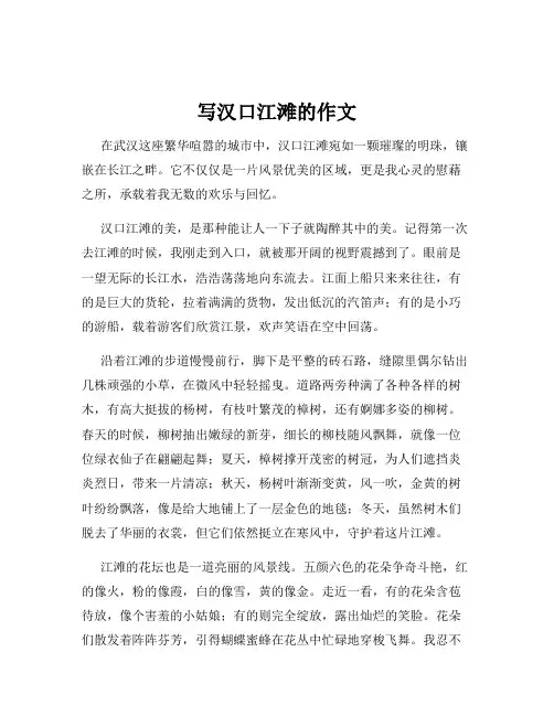 写汉口江滩的作文