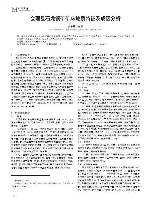会理县石龙铜矿矿床地质特征及成因分析