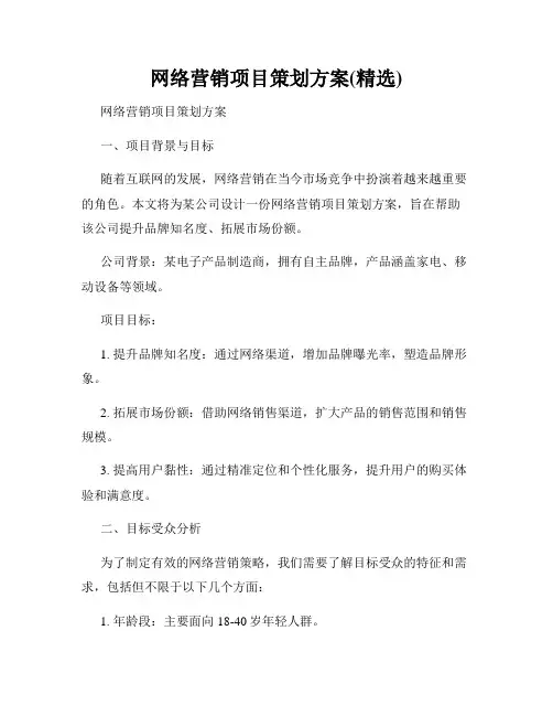 网络营销项目策划方案(精选)