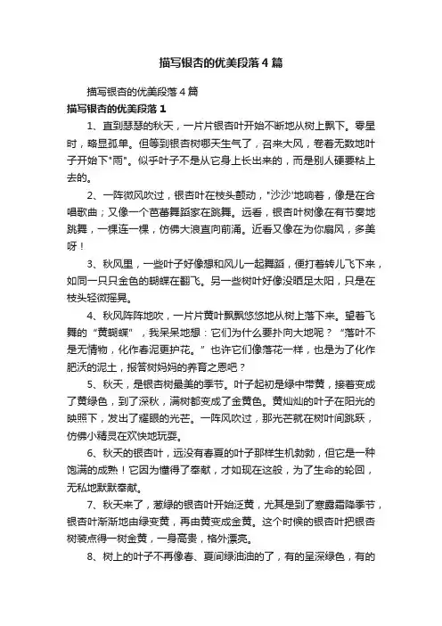 描写银杏的优美段落4篇