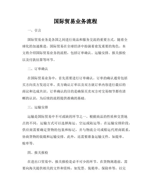 国际贸易业务流程