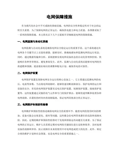 电网保障措施
