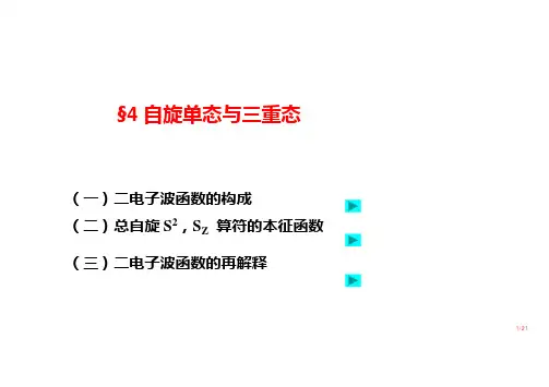 4 自旋单态与三重态 - 西安交通大学教师个人主页 - 首页