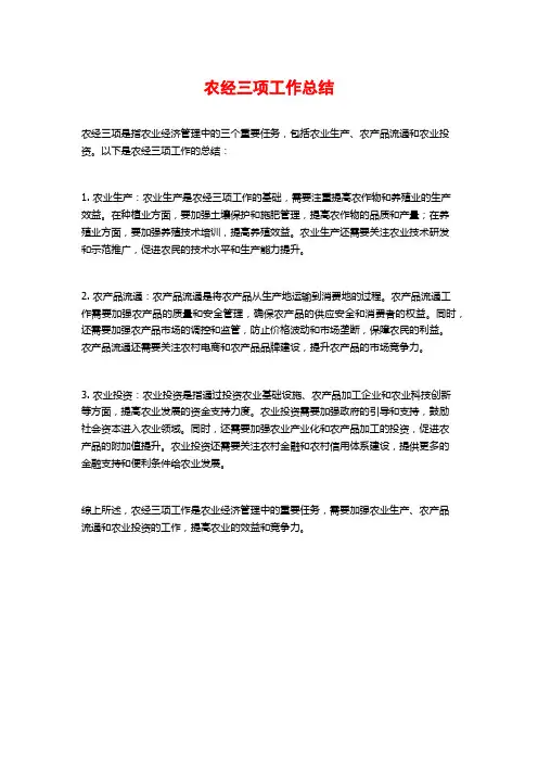 农经三项工作总结 (2)