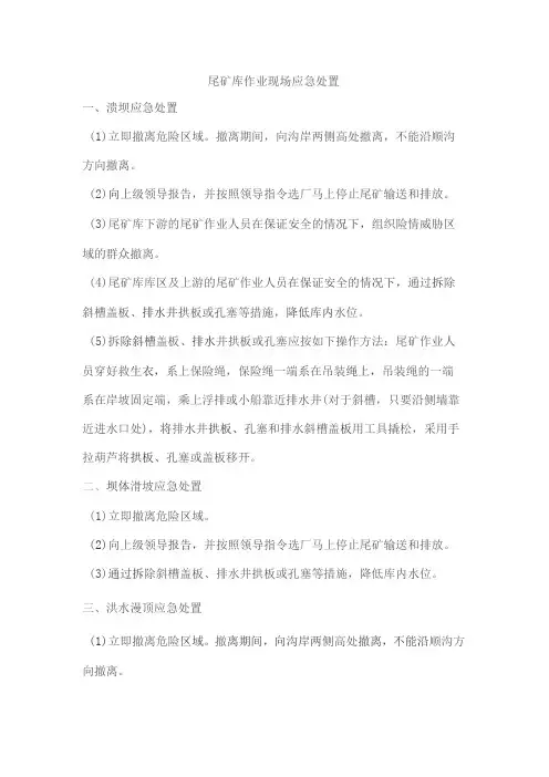 尾矿库作业现场应急处置