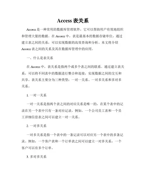 Access表关系