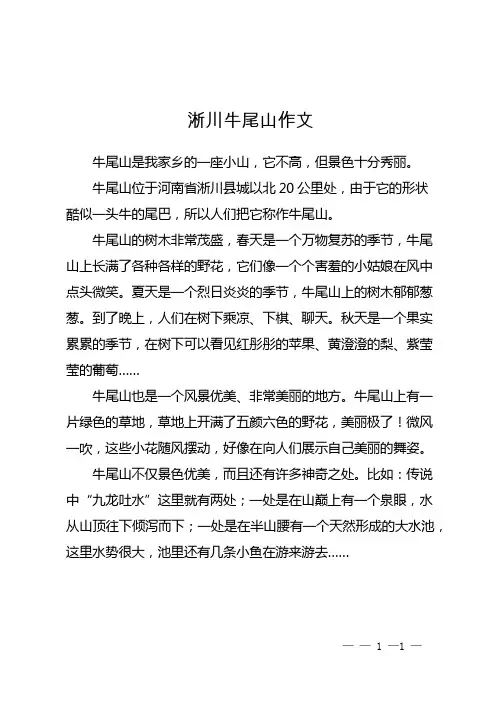 淅川牛尾山作文