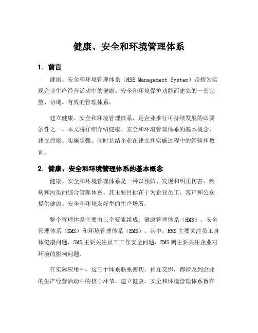 健康、安全和环境管理体系