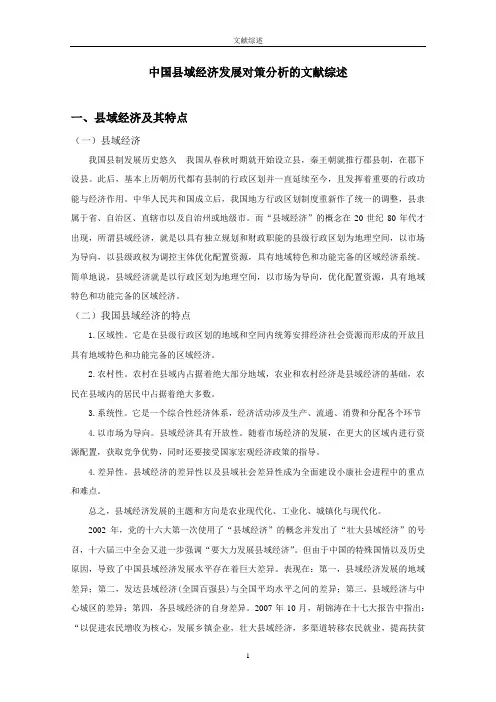 经管类文献综述范文1