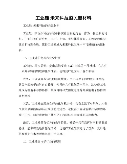 工业硅 未来科技的关键材料