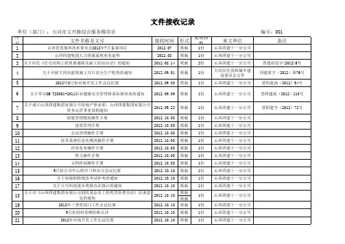 公司来文登记表