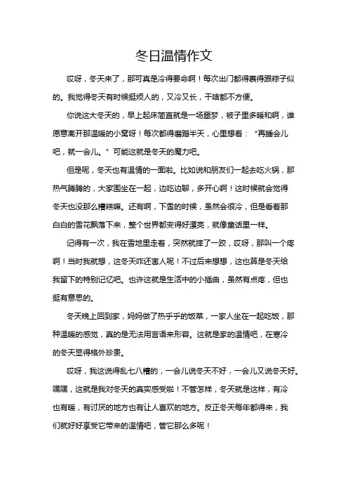 冬日温情作文