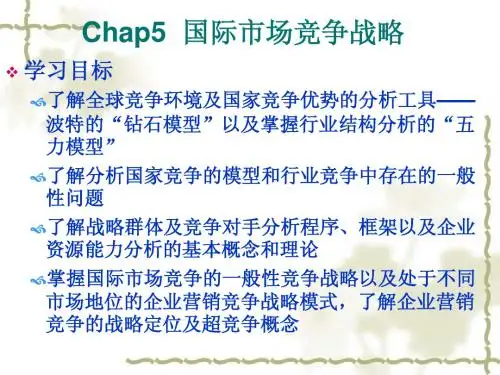 Chap7 国际市场竞争战略