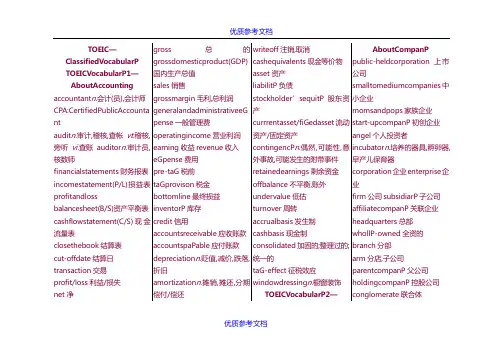 [实用参考]TOEIC—托业分类词汇汇总[打印版]