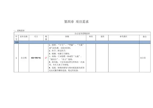 办公家具采购清单用户需求书【模板】