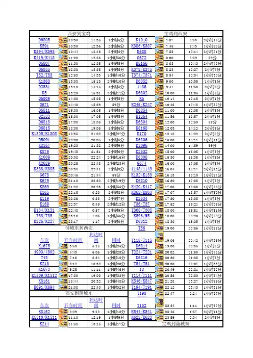 2014.07最新列车时刻表