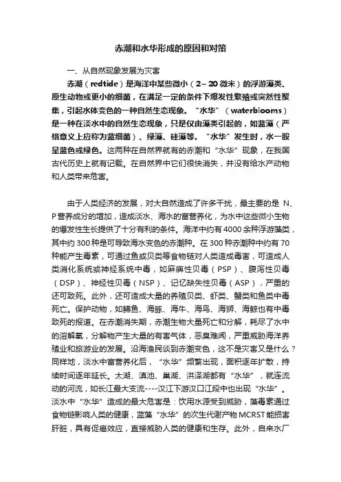 赤潮和水华形成的原因和对策