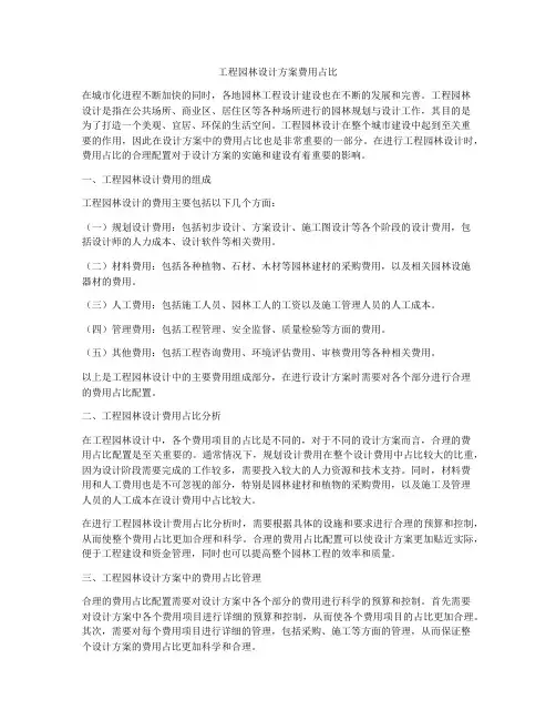 工程园林设计方案费用占比
