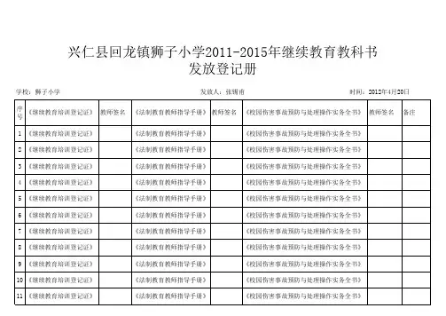 教科书发放登记册