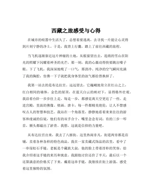 西藏之旅感受与心得