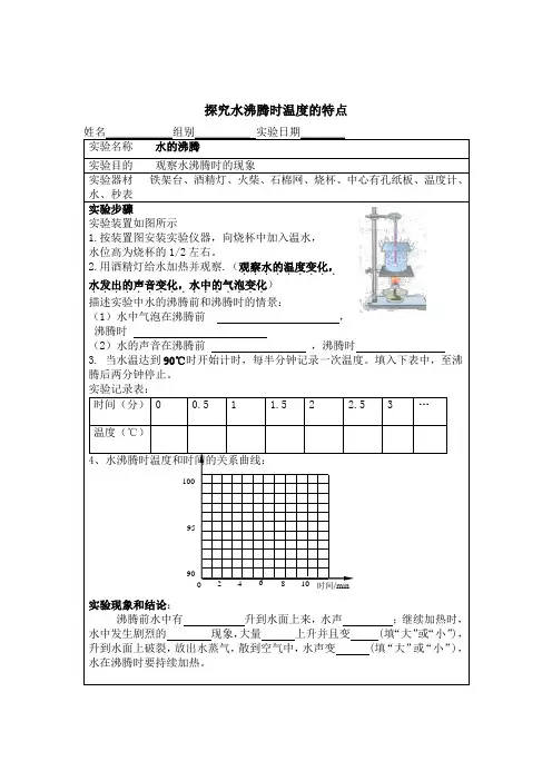 5探究水沸腾时温度的特点实验报告