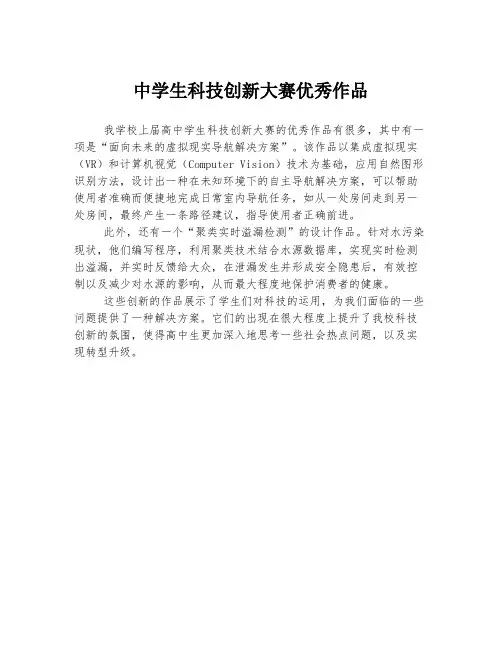 中学生科技创新大赛优秀作品