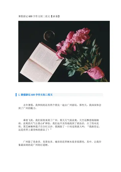 暑假游记600字作文初二范文【10篇】 