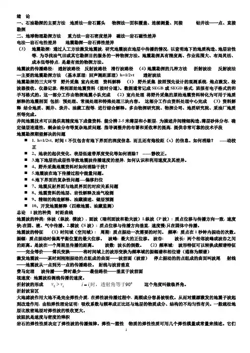 地震勘探重点总结