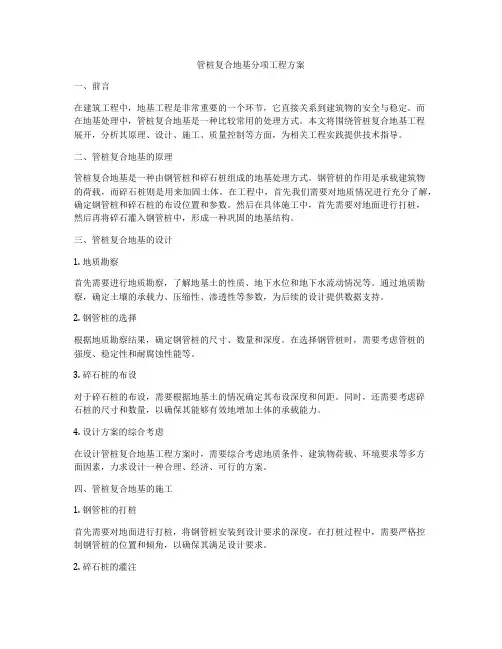 管桩复合地基分项工程方案