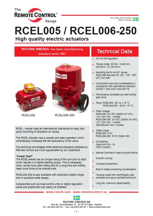 电动执行器-RCEL005   RCEL006-250说明书