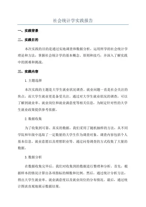 社会统计学实践报告