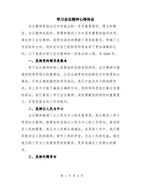 学习会议精神心得体会