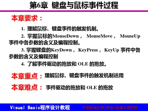 VB——第6章 键盘和鼠标事件