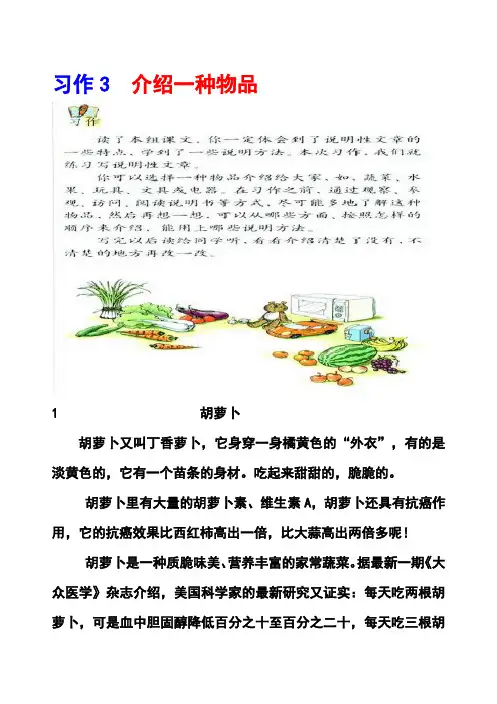 人教版五年级上册习作3《介绍一种物品》范文(计30篇)