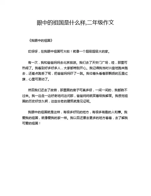 眼中的祖国是什么样,二年级作文