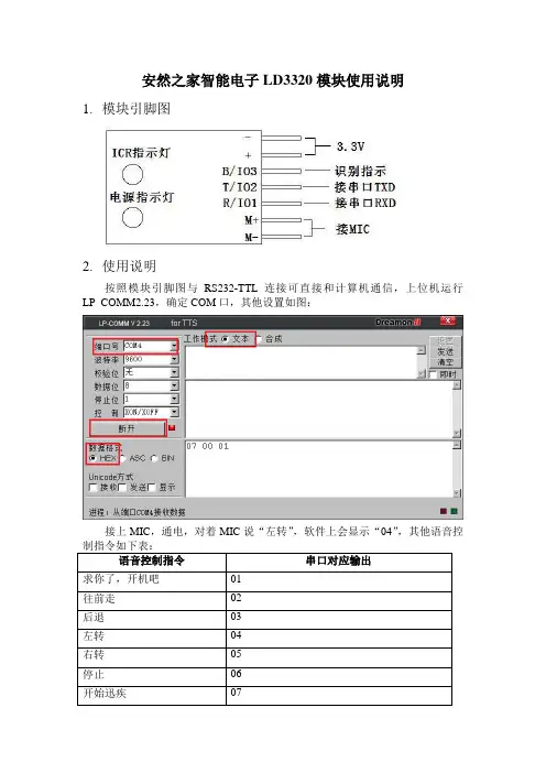 安然之家LD3320模块使用说明