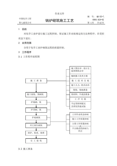 锅炉砌筑作业指导书