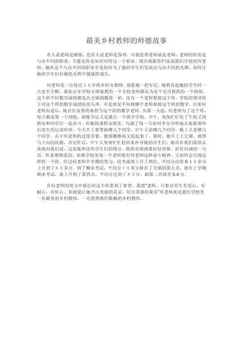 最美乡村教师师德故事15