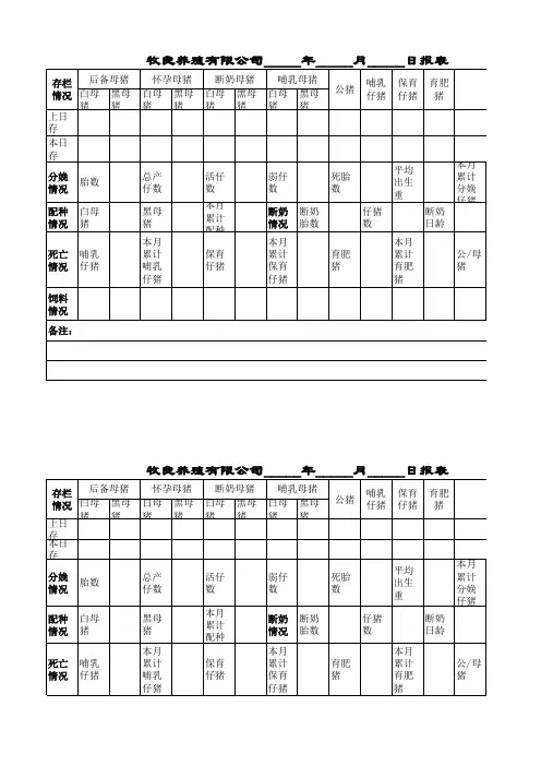 猪场报表
