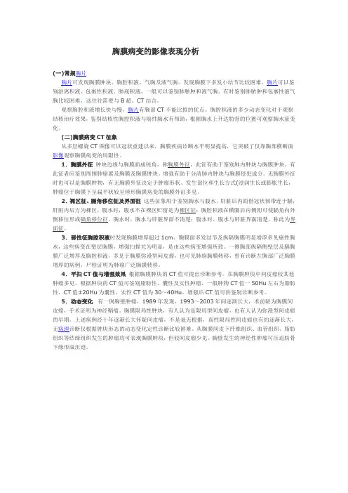 胸膜病变的影像表现分析